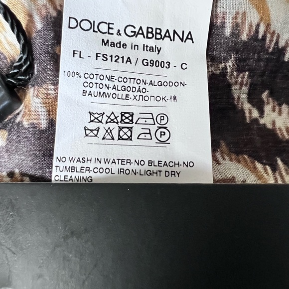 Dolce & Gabbana Scarf large 100% Cotton Animal Print 30” X 70” New with Tags - Picture 9 of 15